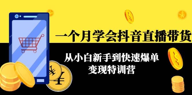 一个月学会抖音直播带货：从小白新手到快速爆单变现特训营(63节课)-扬明网创