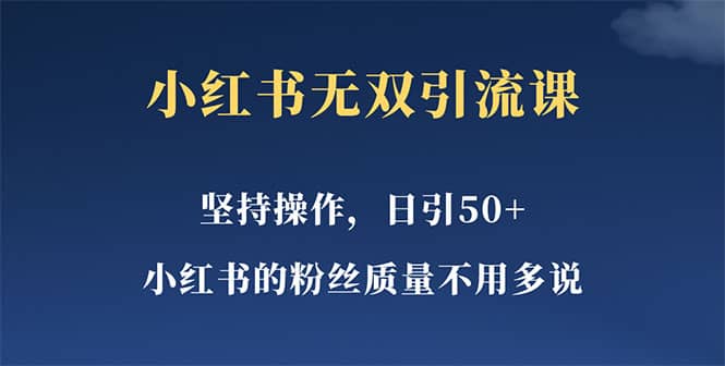 小红书无双课一天引50+女粉，不用做视频发视频，小白也很容易上手拿到结果-扬明网创