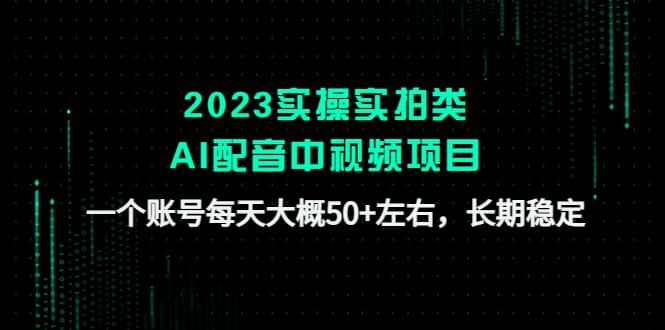 2023实操实拍类AI配音中视频项目，一个账号每天大概50+左右，长期稳定-扬明网创