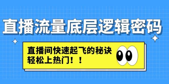 直播流量底层逻辑密码：直播间快速起飞的秘诀，轻松上热门-扬明网创