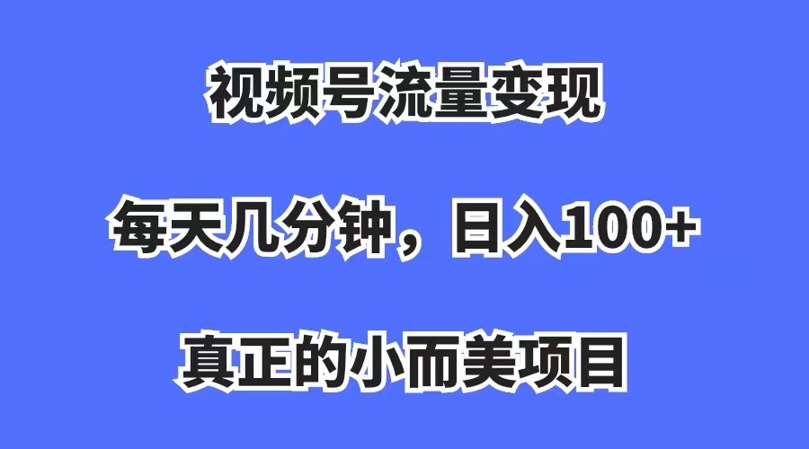 视频号流量变现，每天几分钟，收入100+，真正的小而美项目-扬明网创