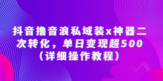 抖音撸音浪私域装x神器二次转化，单日变现超500（详细操作教程）-扬明网创