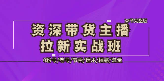 资深·带货主播拉新实战班，0粉号/老号/节奏/话术/播感/流量-38节完整版-扬明网创