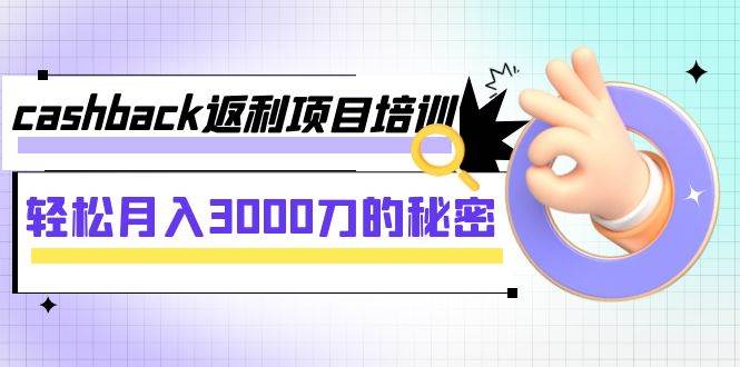 cashback返利项目培训：轻松月入3000刀的秘密（8节课）-扬明网创