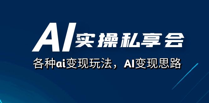 AI实操私享会，各种ai变现玩法，AI变现思路（67节课）-扬明网创