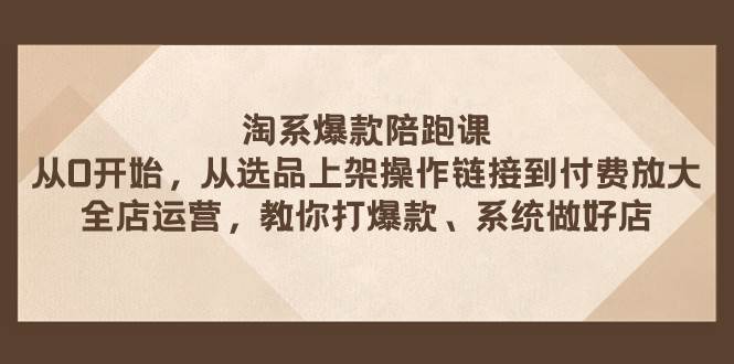 淘系爆款陪跑课 从选品上架操作链接到付费放大 全店运营 打爆款 系统做好店-扬明网创