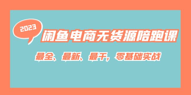 闲鱼电商无货源陪跑课，最全、最新、最干，零基础实战！-扬明网创