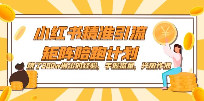 小红书精准引流·矩阵陪跑计划：烧了200w得出的经验，手握流量，兴风作浪！-扬明网创