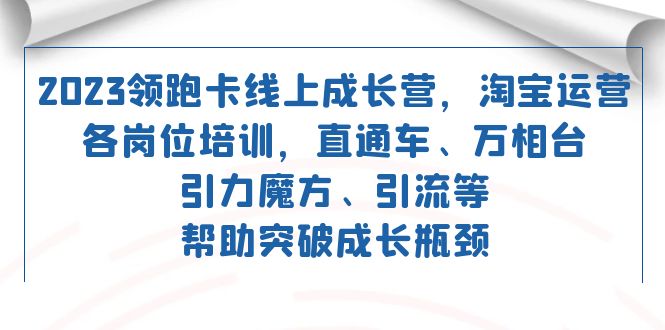 2023领跑·卡 线上成长营 淘宝运营各岗位培训 直通车 万相台 引力魔方 引流-扬明网创