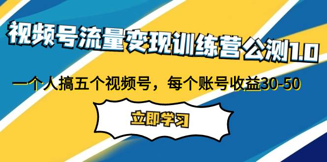 视频号流量变现训练营公测1.0：一个人搞五个视频号，每个账号收益30-50-扬明网创