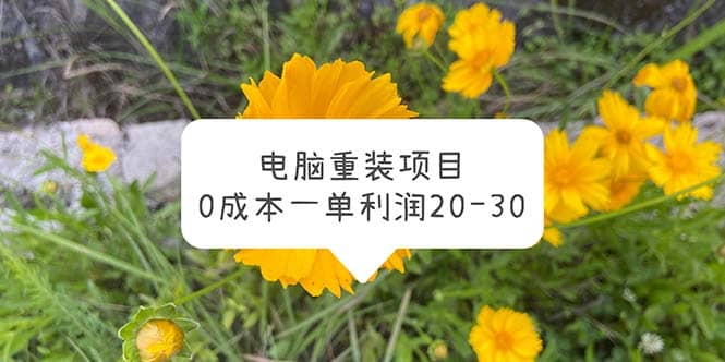 电脑系统重装项目，0成本一单利润20-30-扬明网创