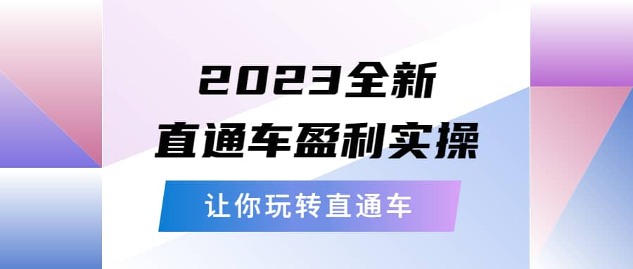 2023全新直通车·盈利实操：从底层，策略到搭建，让你玩转直通车-扬明网创