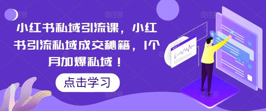 小红书私域引流课，小红书引流私域成交秘籍，1个月加爆私域-扬明网创