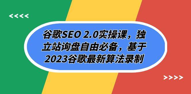 谷歌SEO 2.0实操课，独立站询盘自由必备，基于2023谷歌最新算法录制（94节-扬明网创