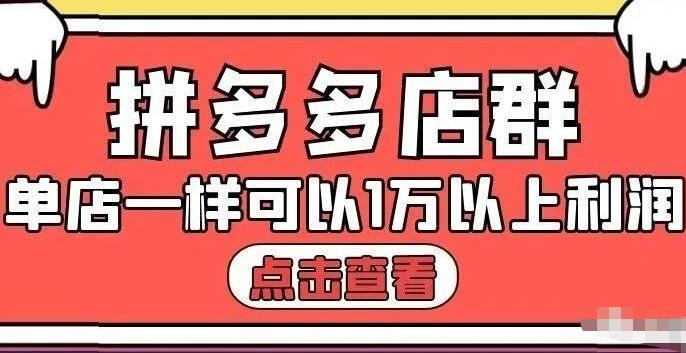 拼多多店群单店一样可以产出1万5以上利润【付费文章】-扬明网创