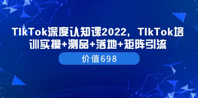 TIkTok深度认知课2022，TIkTok培训实操+测品+落地+矩阵引流（价值698）-扬明网创