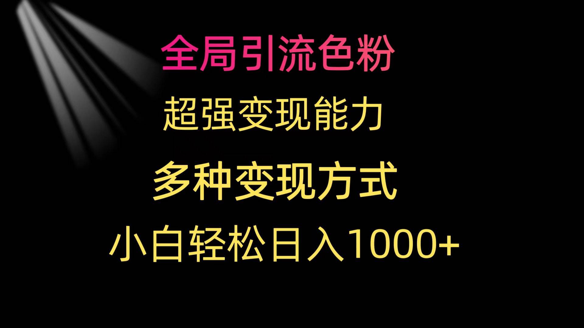 全局引流色粉 超强变现能力 多种变现方式 小白轻松日入1000+-扬明网创