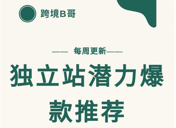 【跨境B哥】独立站潜力爆款选品推荐，测款出单率高达百分之80（每周更新）-扬明网创