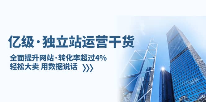 独立站运营干货：全面提升网站·转化率超过4%，轻松大卖 用数据说话-扬明网创