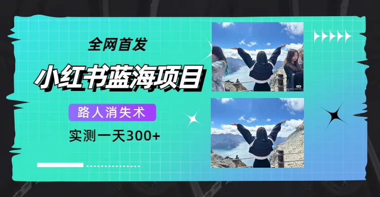 全网首发，小红书蓝海项目，路人消失术，实测一天300+（教程+工具）-扬明网创