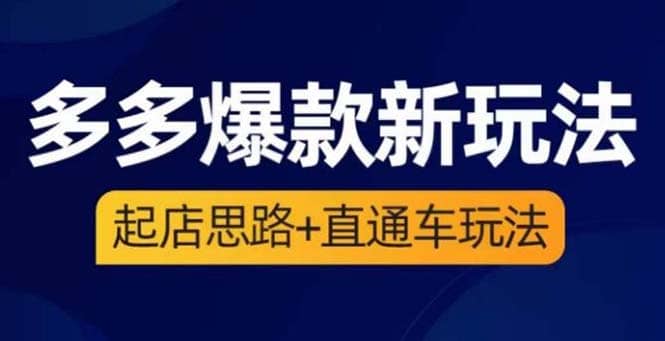 2023拼多多爆款·新玩法：起店思路+直通车玩法（3节精华课）-扬明网创