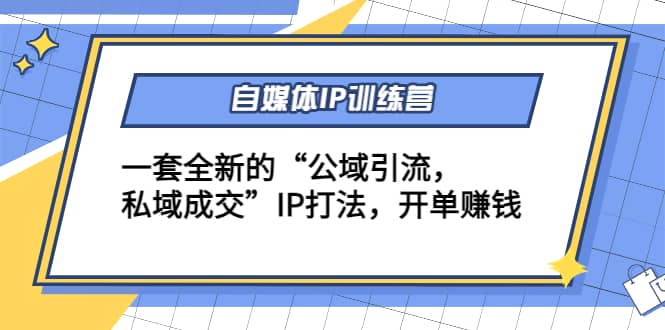 自媒体IP训练营(12+13期)一套全新的“公域引流，私域成交”IP打法-扬明网创