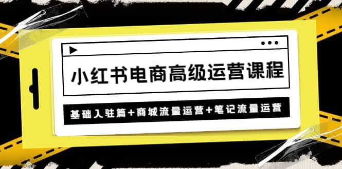 小红书电商高级运营课程：基础入驻篇+商城流量运营+笔记流量运营-扬明网创