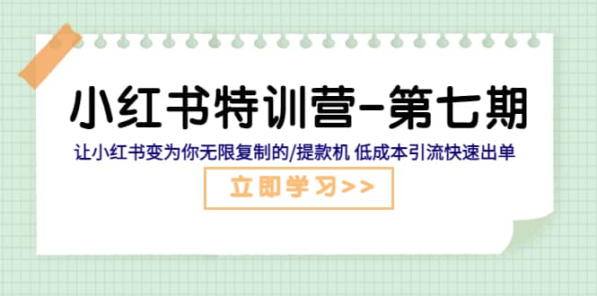 小红书特训营-第七期 让小红书变为你无限复制的/提款机 低成本引流快速出单-扬明网创