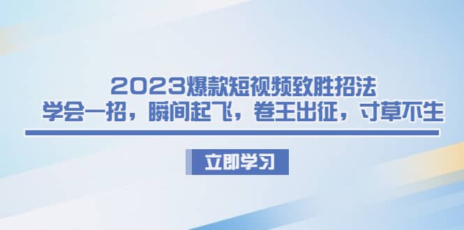 2023爆款短视频致胜招法，学会一招，瞬间起飞，卷王出征，寸草不生-扬明网创