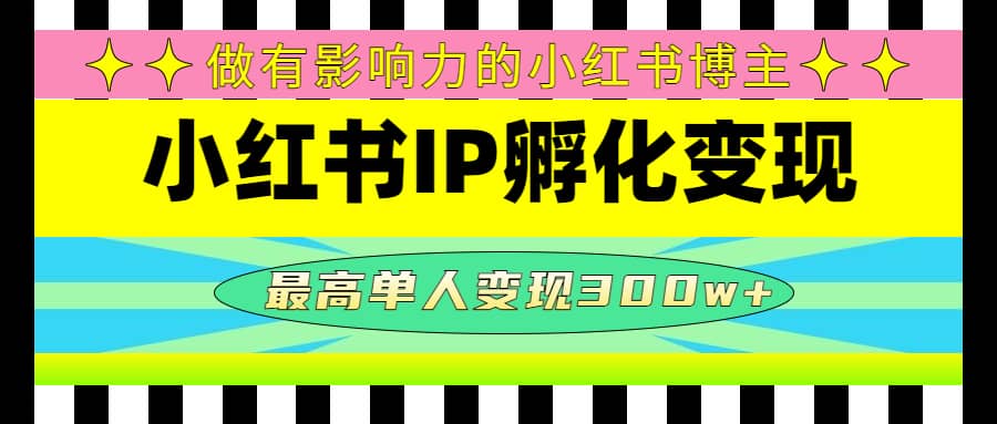 某收费培训-小红书IP孵化变现：做有影响力的小红书博主-扬明网创