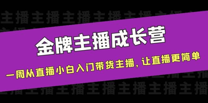 金牌主播成长营，一周从直播小白入门带货主播，让直播更简单-扬明网创