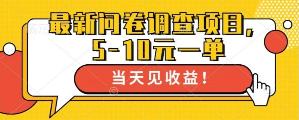 最新问卷调查项目，共12个平台，单日零撸100＋-扬明网创