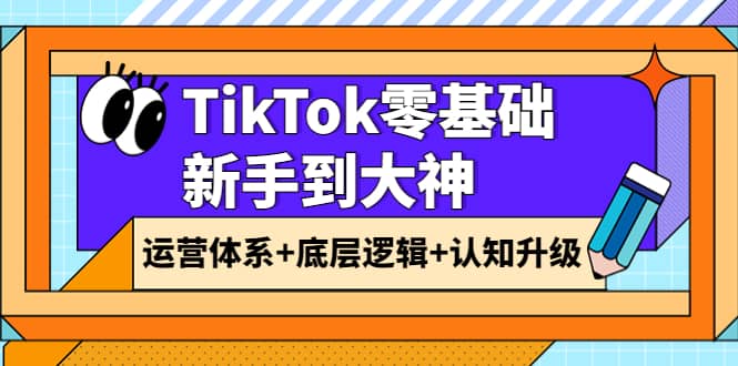 TikTok零基础新手到大神：运营体系+底层逻辑+认知升级（9节系列课）-扬明网创