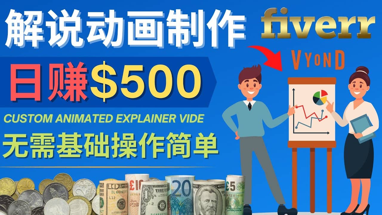 制作解说类动画视频（Animated Explainer）日赚500美元以上 – 0基础可操作-扬明网创