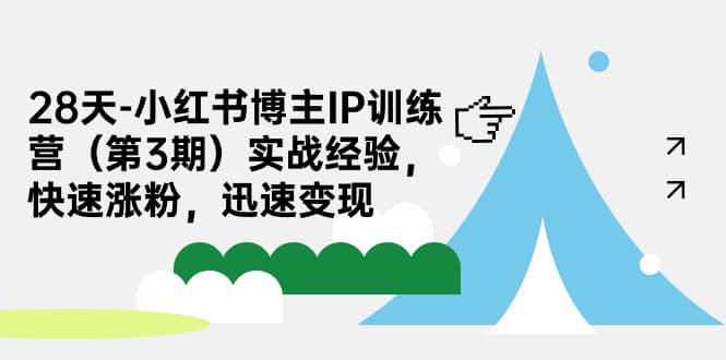 28天-小红书博主IP训练营（第3期）实战经验，快速涨粉，迅速变现-扬明网创