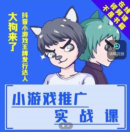 大狗来了：小游戏推广实战课，带你搭建一个游戏推广变现账号-扬明网创