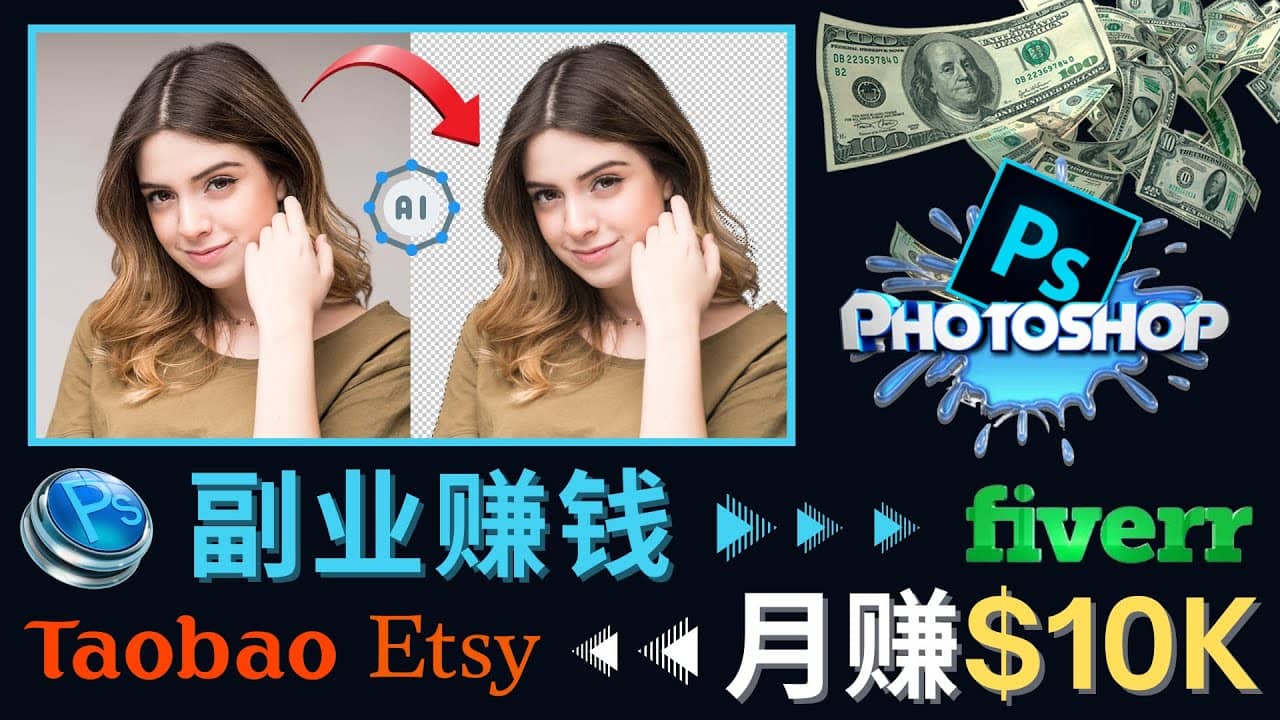 掌握PS修图技能，月赚5000美元以上 – 利用Adobe Photoshop赚钱的3种途径-扬明网创