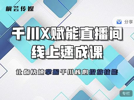 枫芸传媒-线上千川提升课，提升千川认知，提升千川投放效果-扬明网创