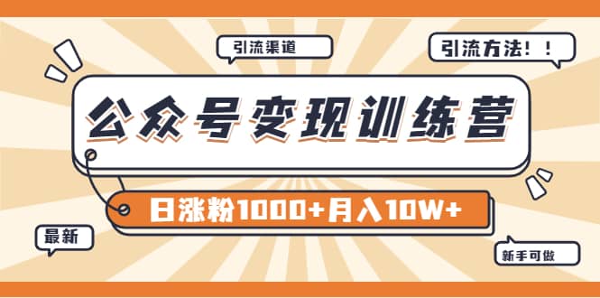 【某公众号变现营第二期】0成本日涨粉1000+让你月赚10W+（8月24号更新）-扬明网创