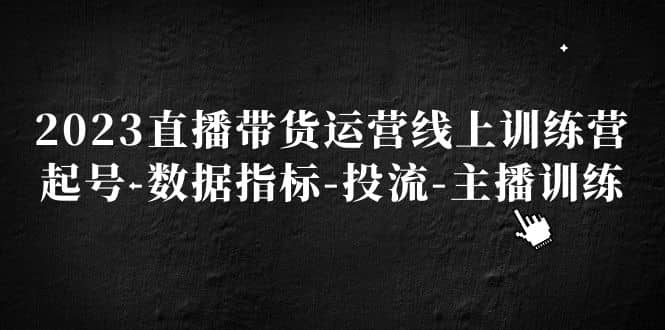 2023直播带货运营线上训练营，起号-数据指标-投流-主播训练-扬明网创