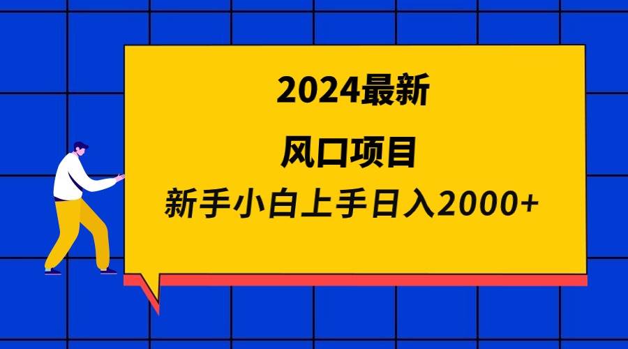 2024最新风口项目 新手小白日入2000+-扬明网创