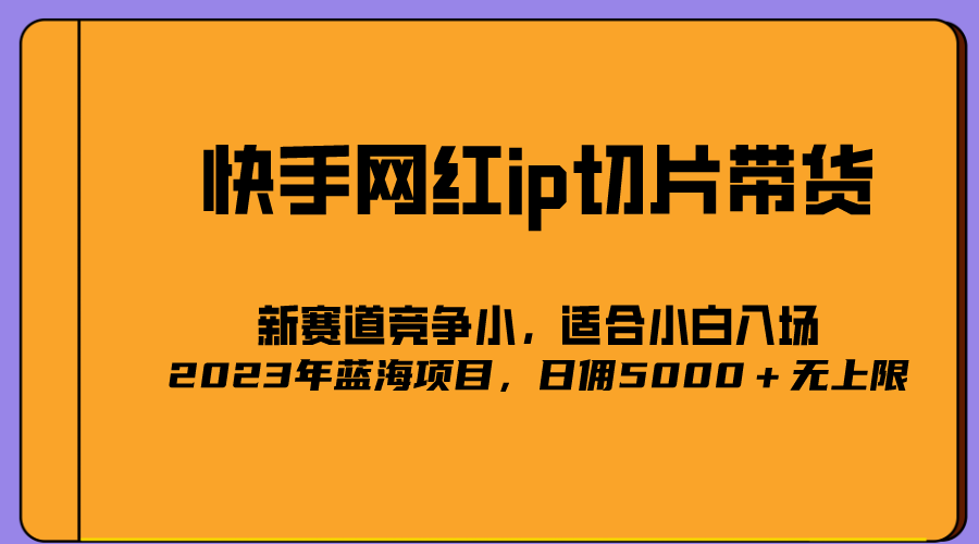 2023爆火的快手网红IP切片，号称日佣5000＋的蓝海项目，二驴的独家授权-扬明网创