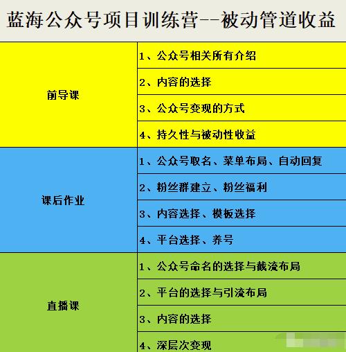 米辣微课·蓝海公众号项目训练营，手把手教你实操运营公众号和小程序变现-扬明网创