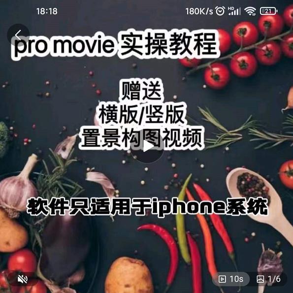 漆十二美食摄影，25​节promovie实操高手课节-扬明网创