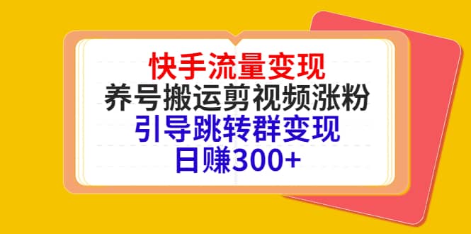 快手流量变现，养号搬运剪视频涨粉，引导跳转群变现日赚300+-扬明网创