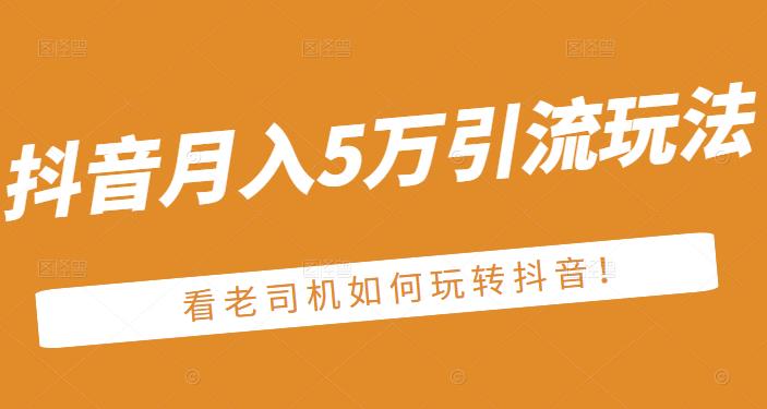 老古董·抖音月入5万引流玩法，看看老司机如何玩转抖音(附赠：抖音另类引流思路)-扬明网创