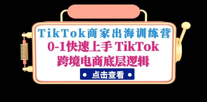 TikTok商家出海训练营：0-1快速上手 TikTok跨境电商底层逻辑(无水印)-扬明网创