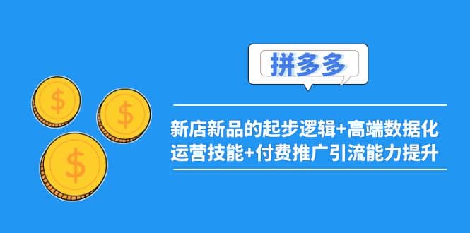 2022拼多多：新店新品的起步逻辑+高端数据化运营技能+付费推广引流能力提升-扬明网创