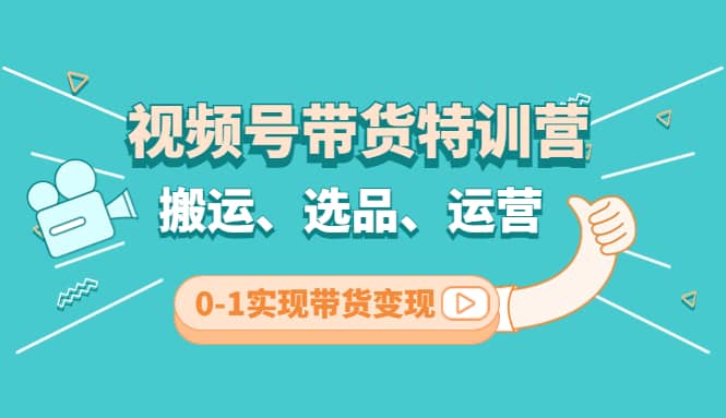 视频号带货特训营(第3期)：搬运、选品、运营、0-1实现带货变现-扬明网创