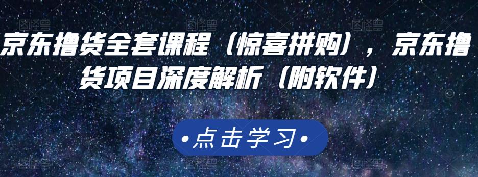 京东撸货全套课程（惊喜拼购），京东撸货项目深度解析（附软件）-扬明网创